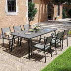 VredHom 7-Pieces Outdoor Aluminum Patio Dining Set with Stackable Chairs