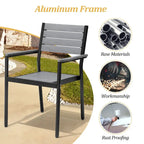 VredHom 7-Pieces Outdoor Aluminum Patio Dining Set with Stackable Chairs