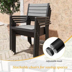 VredHom 7-Pieces Outdoor Aluminum Patio Dining Set with Stackable Chairs