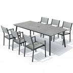 VredHom 7-Pieces Outdoor Aluminum Patio Dining Set with Stackable Chairs