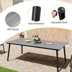 VredHom 7-Pieces Outdoor Aluminum Patio Dining Set with Stackable Chairs