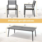 VredHom 7-Pieces Outdoor Aluminum Patio Dining Set with Stackable Chairs