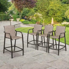 VredHom Outdoor Aluminum Bar Stool Set (Set of 4) - 21.7  L x 25.6  W x 43.7  H