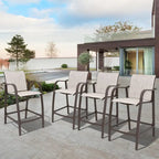 VredHom Outdoor Aluminum Bar Stool Set (Set of 4) - 21.7  L x 25.6  W x 43.7  H