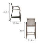 VredHom Outdoor Aluminum Bar Stool Set (Set of 4) - 21.7  L x 25.6  W x 43.7  H