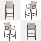 VredHom Outdoor Aluminum Bar Stool Set (Set of 4) - 21.7  L x 25.6  W x 43.7  H
