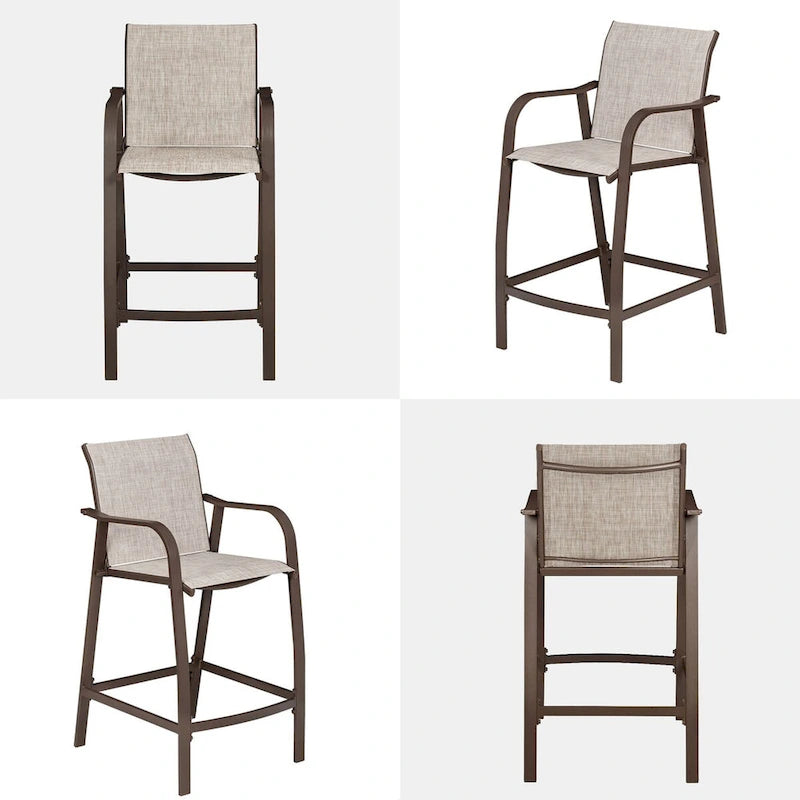 VredHom Outdoor Aluminum Bar Stool Set (Set of 4) - 21.7  L x 25.6  W x 43.7  H