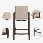 VredHom Outdoor Aluminum Bar Stool Set (Set of 4) - 21.7  L x 25.6  W x 43.7  H