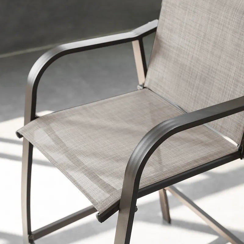 VredHom Outdoor Aluminum Bar Stool Set (Set of 4) - 21.7  L x 25.6  W x 43.7  H