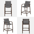 VredHom Outdoor Aluminum Bar Stool Set (Set of 4) - 21.7  L x 25.6  W x 43.7  H