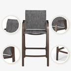 VredHom Outdoor Aluminum Bar Stool Set (Set of 4) - 21.7  L x 25.6  W x 43.7  H