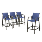 VredHom Outdoor Aluminum Bar Stool Set (Set of 4) - 21.7  L x 25.6  W x 43.7  H