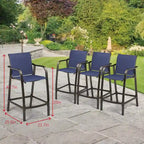 VredHom Outdoor Aluminum Bar Stool Set (Set of 4) - 21.7  L x 25.6  W x 43.7  H