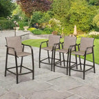 VredHom Outdoor Aluminum Bar Stool Set (Set of 4) - 21.7  L x 25.6  W x 43.7  H
