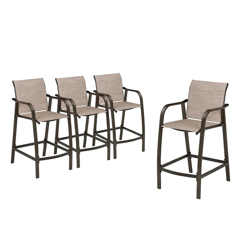 VredHom Outdoor Aluminum Bar Stool Set (Set of 4) - 21.7  L x 25.6  W x 43.7  H