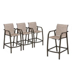VredHom Outdoor Aluminum Bar Stool Set (Set of 4) - 21.7  L x 25.6  W x 43.7  H