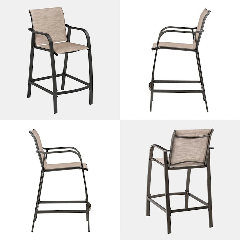 VredHom Outdoor Aluminum Bar Stool Set (Set of 4) - 21.7  L x 25.6  W x 43.7  H