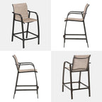 VredHom Outdoor Aluminum Bar Stool Set (Set of 4) - 21.7  L x 25.6  W x 43.7  H