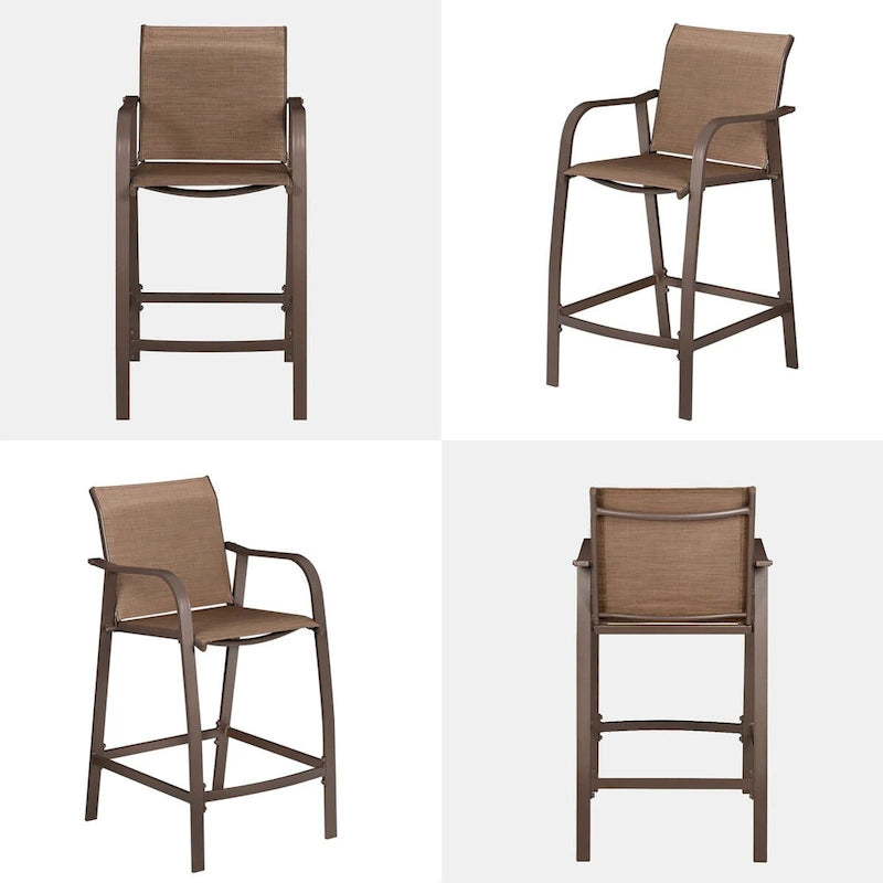 VredHom Outdoor Aluminum Bar Stool Set (Set of 4) - 21.7  L x 25.6  W x 43.7  H