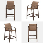 VredHom Outdoor Aluminum Bar Stool Set (Set of 4) - 21.7  L x 25.6  W x 43.7  H