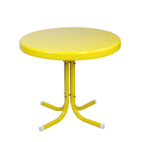 22 Outdoor Retro Metal Tulip Side Table Yellow
