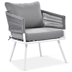 4-Piece Rope Patio Furniture Set,Outdoor Furniture w/Acacia Wood Table