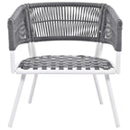 4-Piece Rope Patio Furniture Set,Outdoor Furniture w/Acacia Wood Table