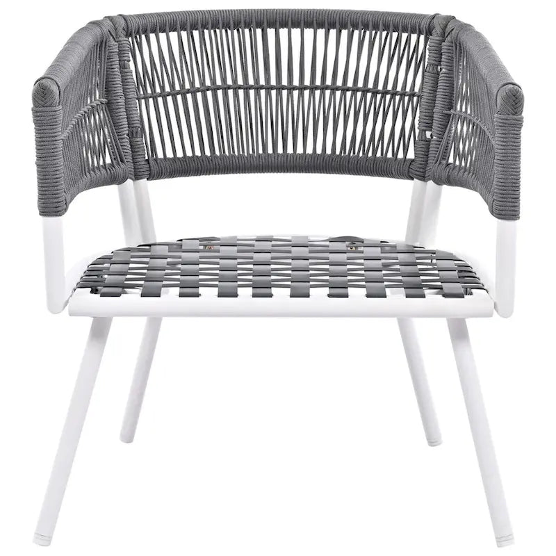 4-Piece Rope Patio Furniture Set,Outdoor Furniture w/Acacia Wood Table