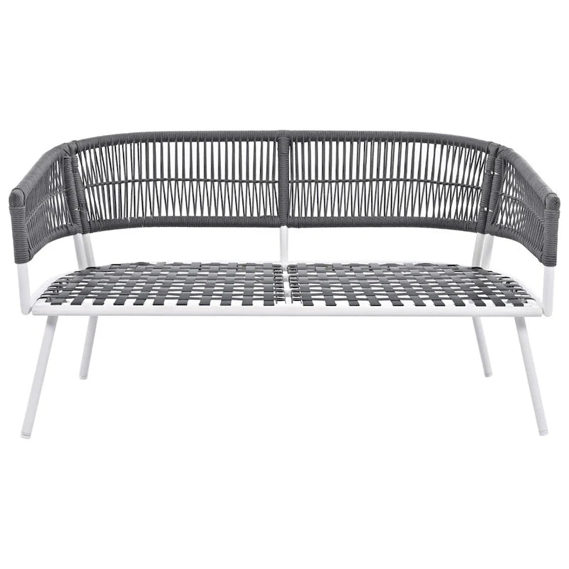 4-Piece Rope Patio Furniture Set,Outdoor Furniture w/Acacia Wood Table