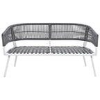 4-Piece Rope Patio Furniture Set,Outdoor Furniture w/Acacia Wood Table