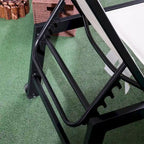 Adjustable Outdoor Chaise Lounge with Wheels and Breathable Fabric - N/A