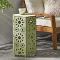 Side Table Outdoor 14-inch Floral Side Table by Christopher Knight Home