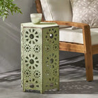 Side Table Outdoor 14-inch Floral Side Table by Christopher Knight Home