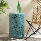 Side Table Outdoor 14-inch Floral Side Table by Christopher Knight Home