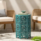 Side Table Outdoor 14-inch Floral Side Table by Christopher Knight Home