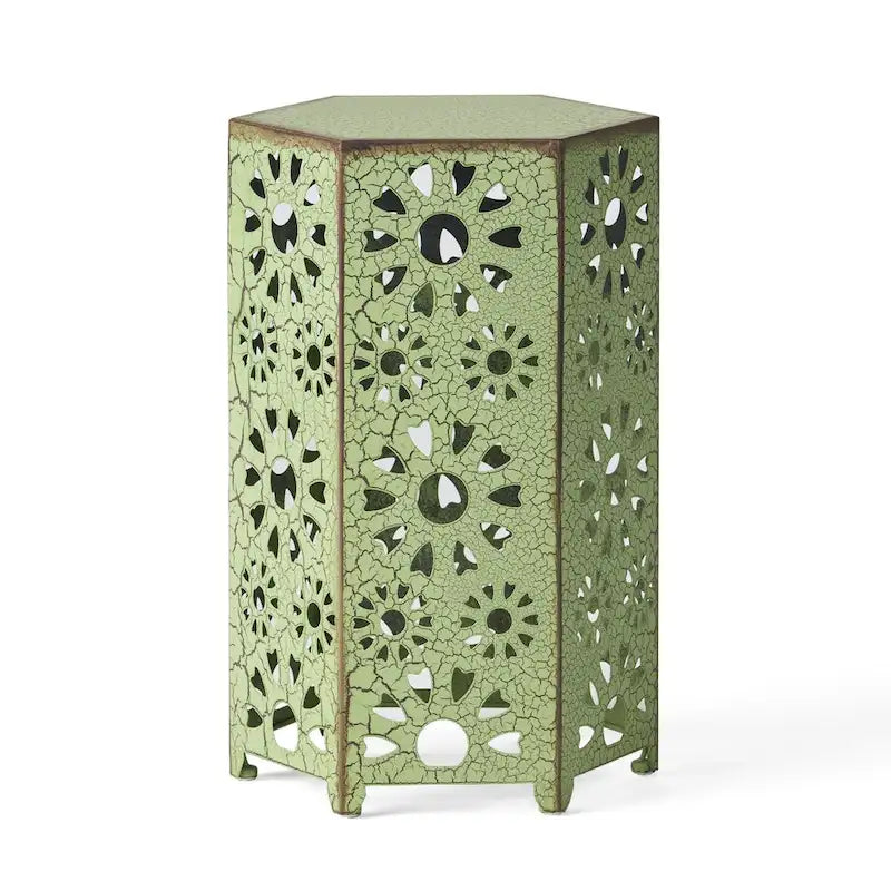 Side Table Outdoor 14-inch Floral Side Table by Christopher Knight Home