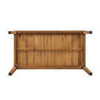 4-Piece Patio Conversation Set, Solid Wood Loveseat, 2 Chairs & Table