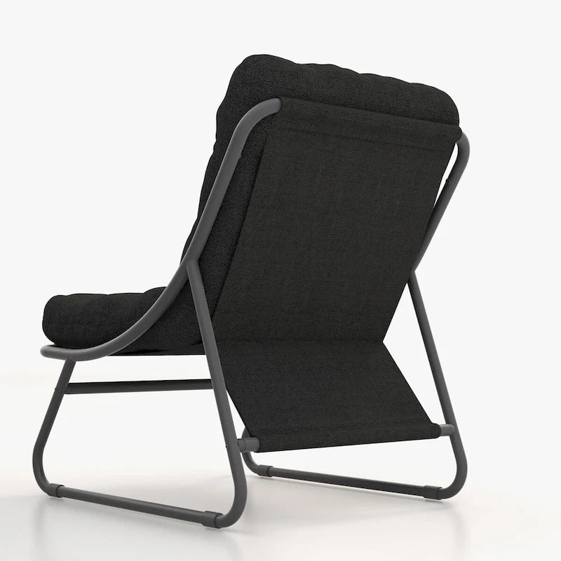 Patio Conversation Set Sofa Chairs Table Set, With Removable Padded Olefin Cushions In Metal Frame For Outdoor (Set Of 4)