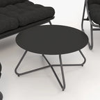 Patio Conversation Set Sofa Chairs Table Set, With Removable Padded Olefin Cushions In Metal Frame For Outdoor (Set Of 4)