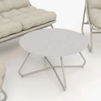 Patio Conversation Set Sofa Chairs Table Set, With Removable Padded Olefin Cushions In Metal Frame For Outdoor (Set Of 4)