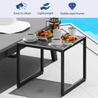 Outdoor Resin Lounge With Adjustable Back, Upholstered Fabric With Side Table - N/A