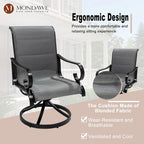 5-Piece Outdoor Textilene Aluminum Swivel Chair Dining Set