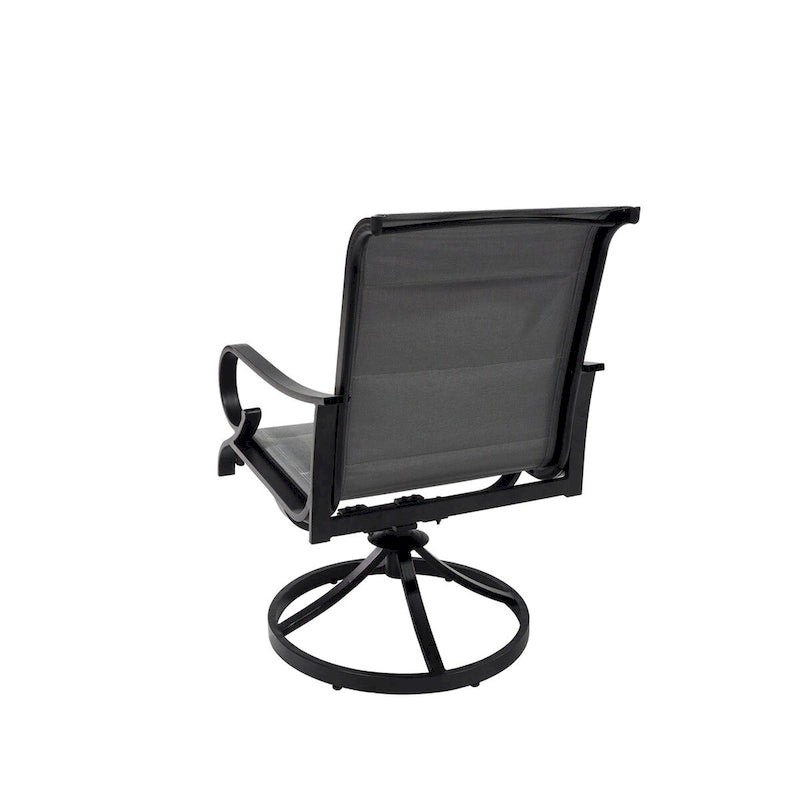 5-Piece Outdoor Textilene Aluminum Swivel Chair Dining Set