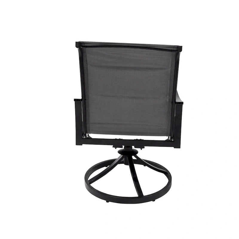 5-Piece Outdoor Textilene Aluminum Swivel Chair Dining Set