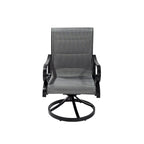 5-Piece Outdoor Textilene Aluminum Swivel Chair Dining Set
