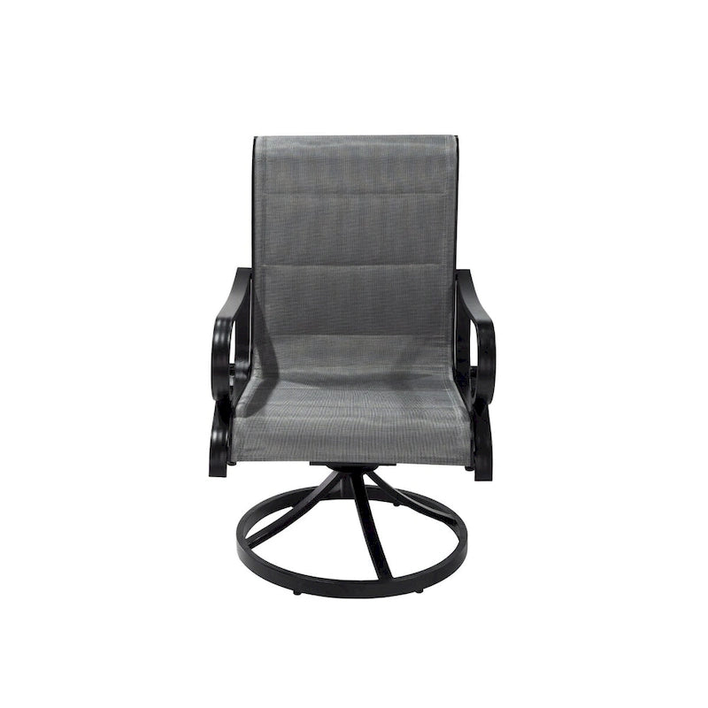 5-Piece Outdoor Textilene Aluminum Swivel Chair Dining Set