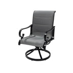 5-Piece Outdoor Textilene Aluminum Swivel Chair Dining Set