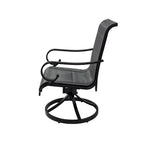 5-Piece Outdoor Textilene Aluminum Swivel Chair Dining Set