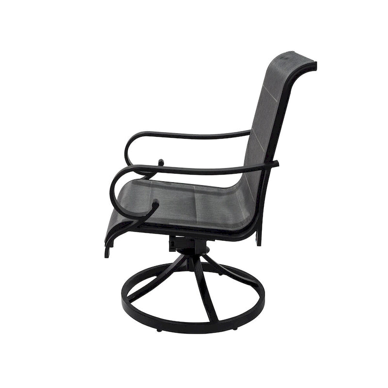 5-Piece Outdoor Textilene Aluminum Swivel Chair Dining Set