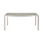 Coral Outdoor Aluminum Dining Table with Faux Wood Top,for Dining Room,Kitchen,Easy Assembly